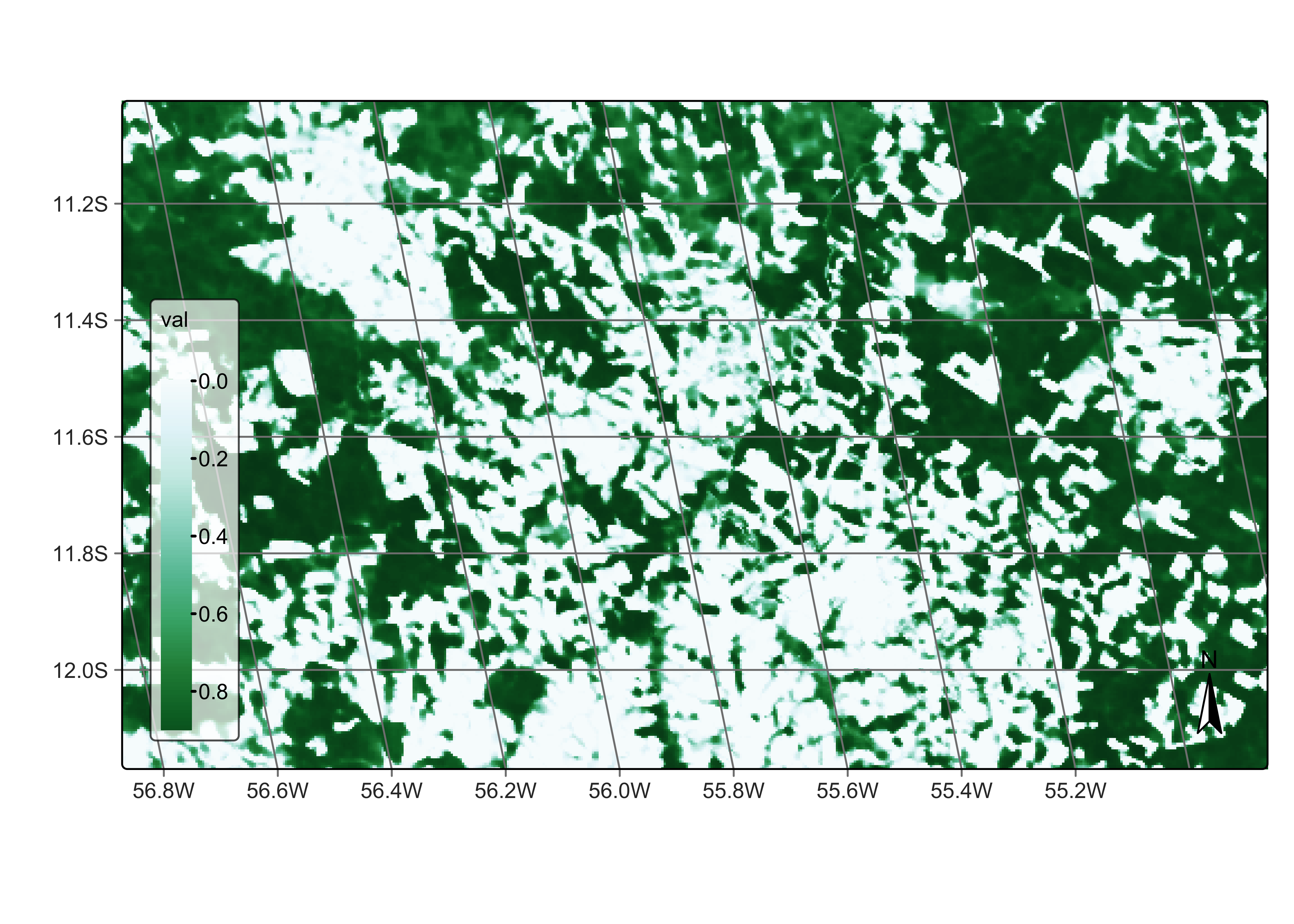 Smoothed probability map for class Forest (source: authors).