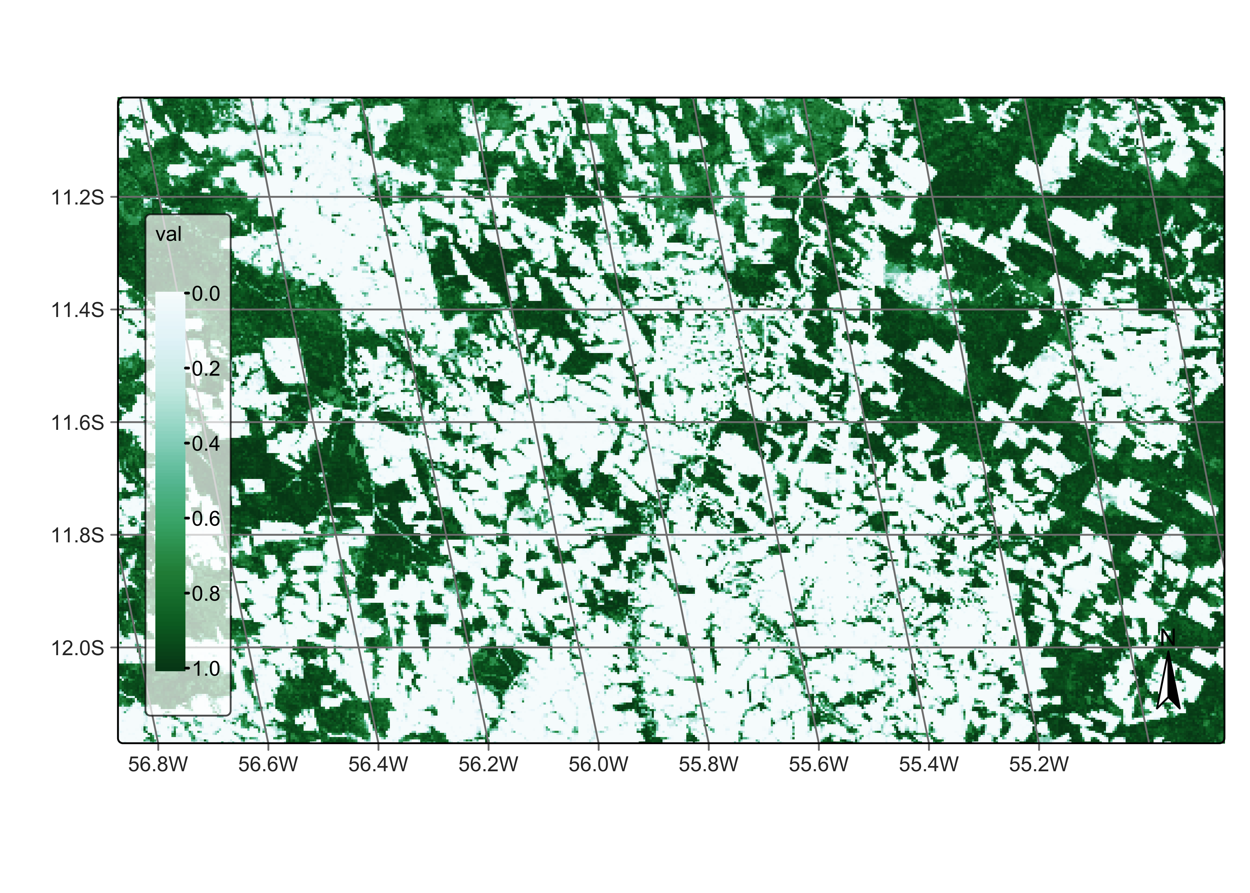 Probability map for class Forest (source: authors).