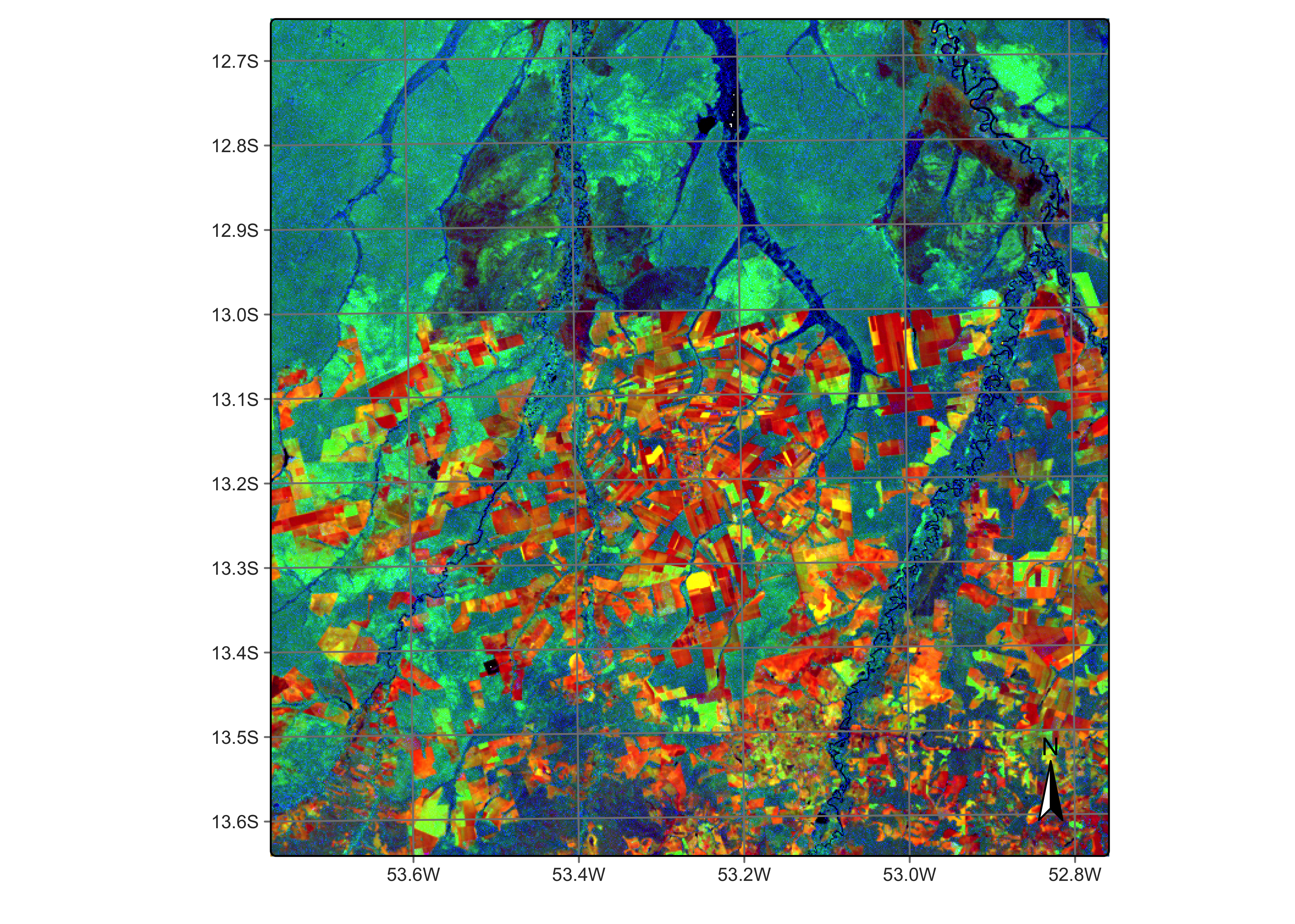 Sentinel-2 and Sentinel-1 RGB composite for tile 22LBL (source: authors).