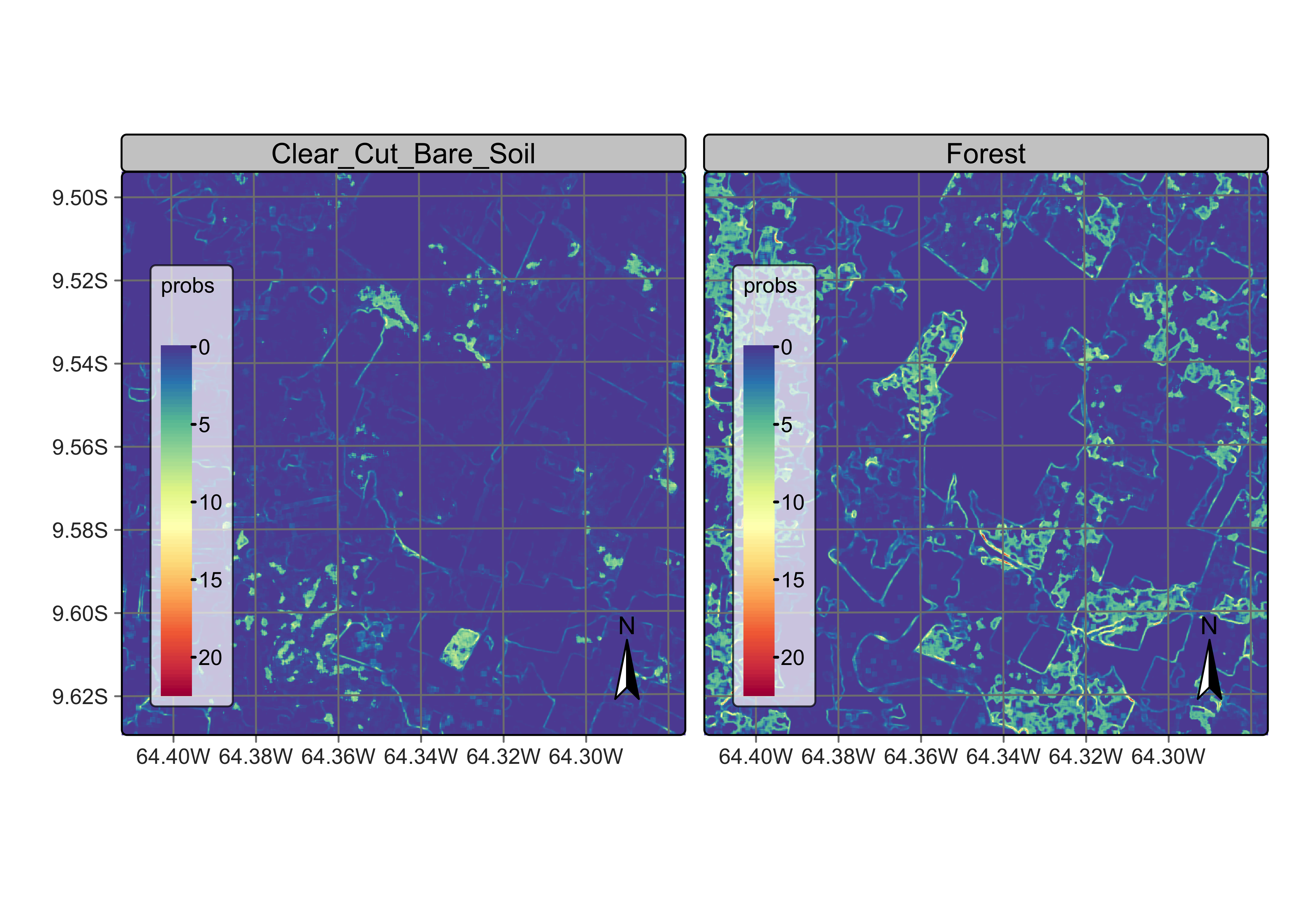 Variance map for classes Forest and Clear_Cut_Bare_Soil (source: authors).