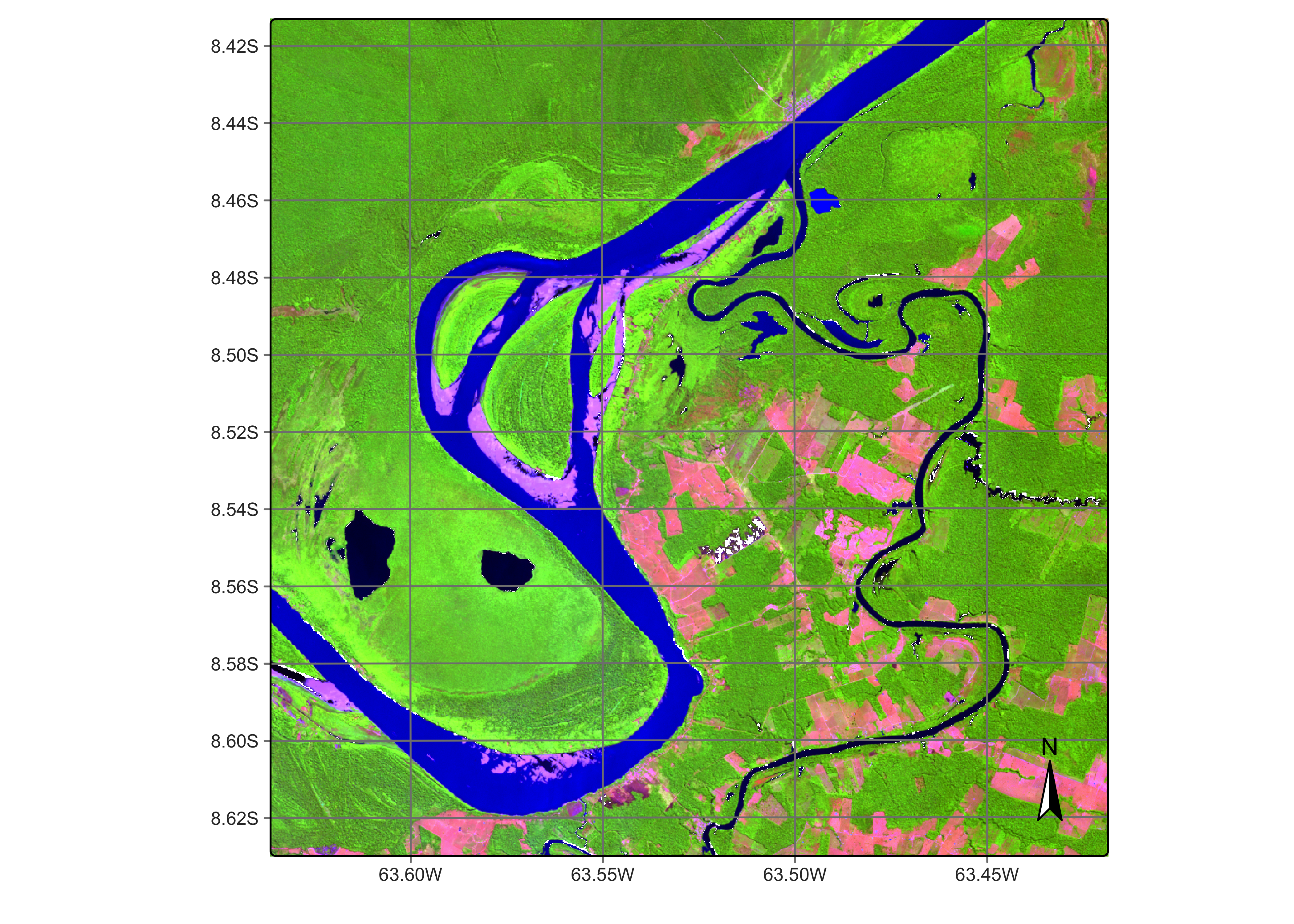 Sentinel-2 image in an area of Rondonia, Brazil (source: authors).