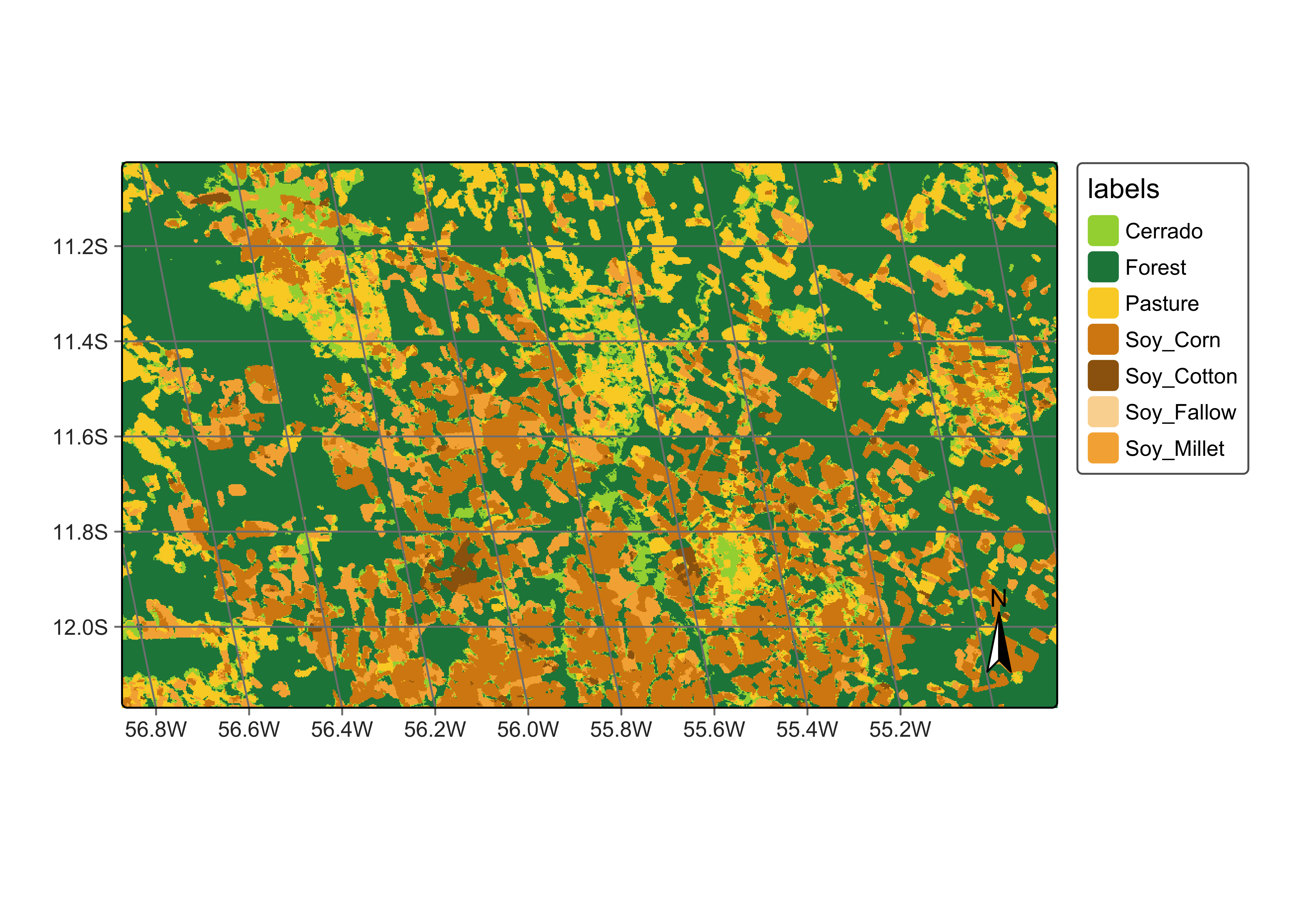 Classification map for Sinop using LightGBM (source: authors).