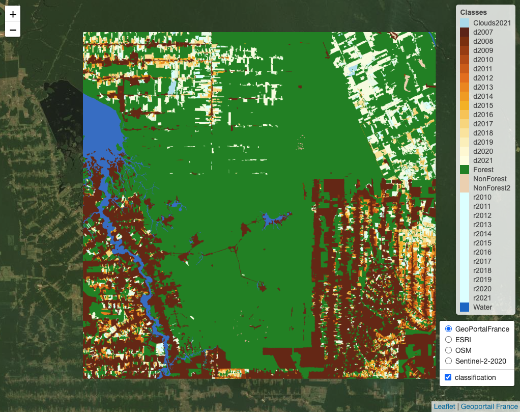 Deforestation map produced by PRODES.