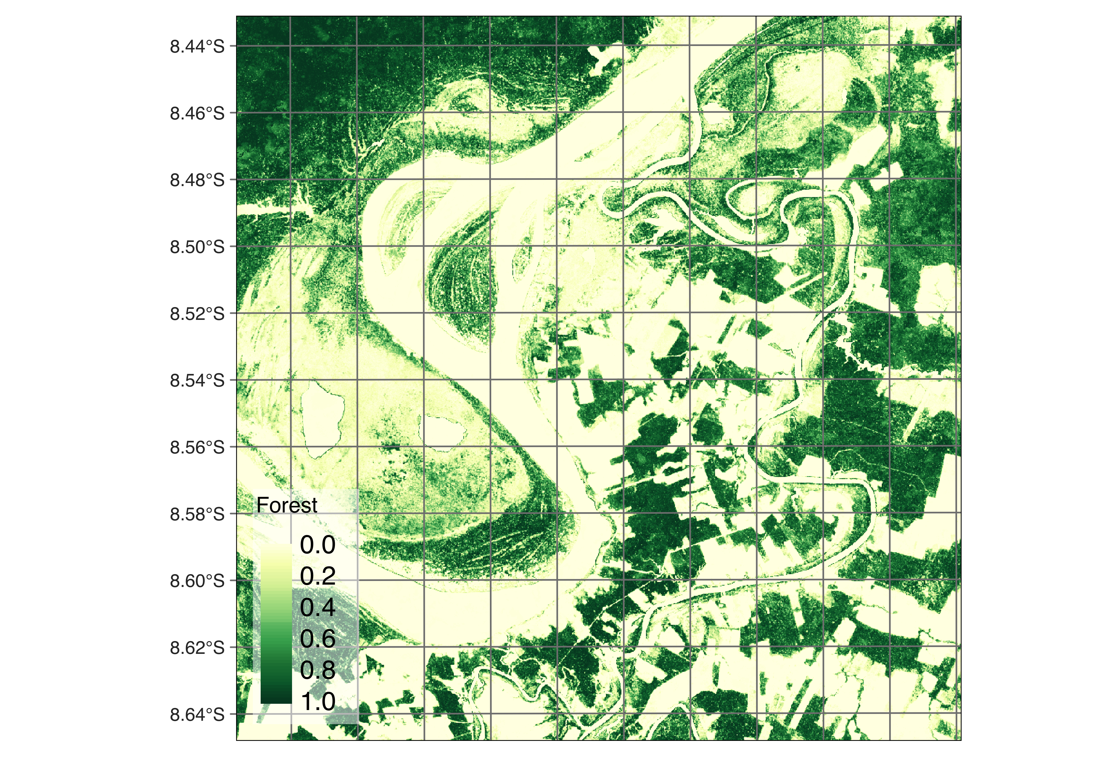 Final map of deforestation obtained using TempCNN model (Source: Authors).