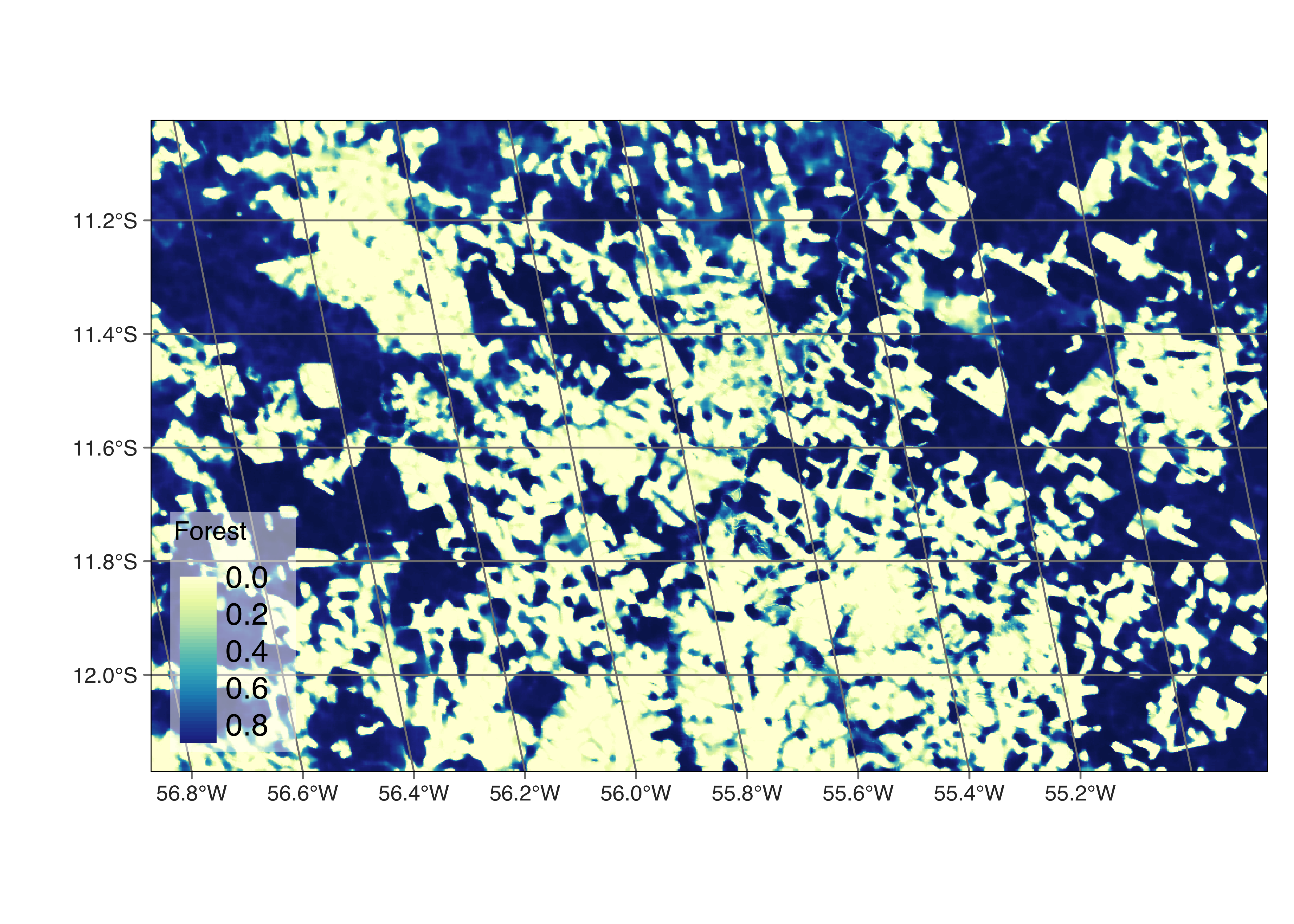 Joint plot of all samples in band NDVI for label Forest.
