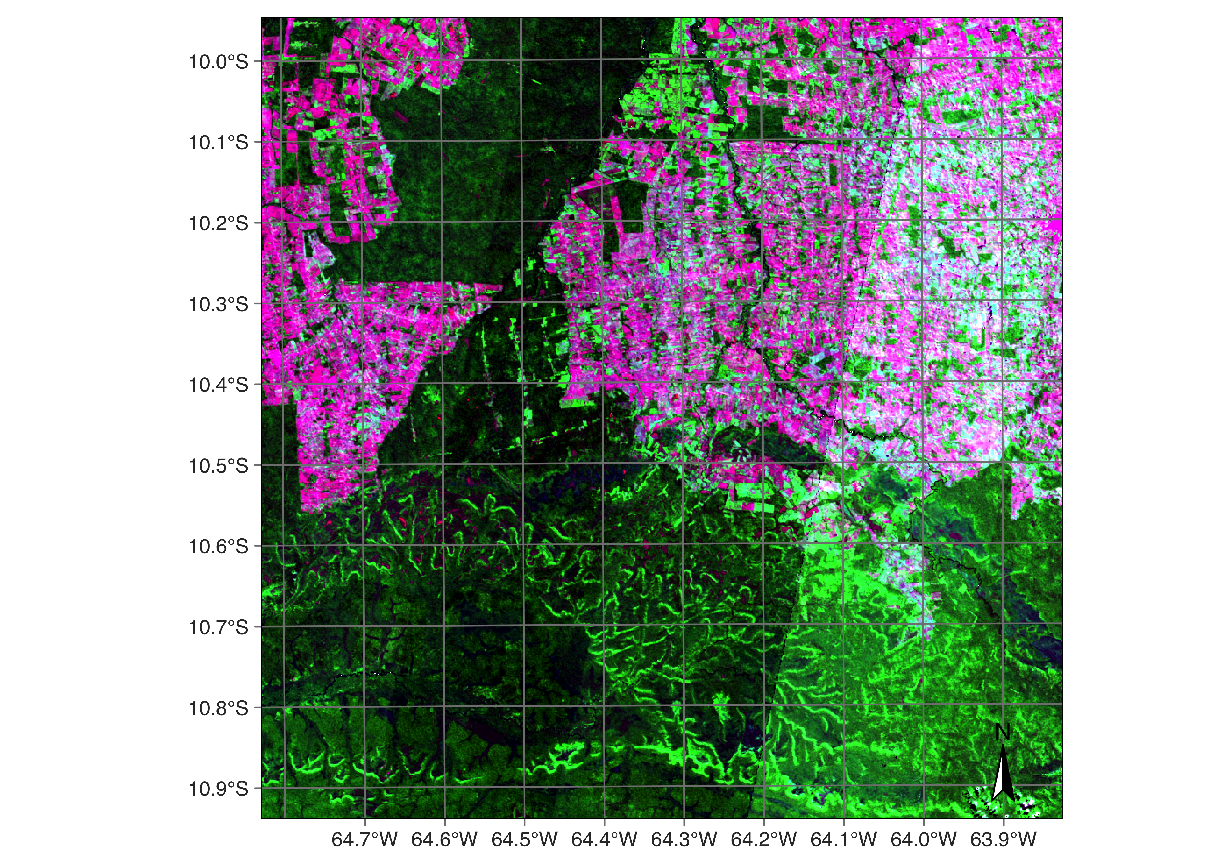 Regularized image for tile Sentinel-2 tile 20LLP (Source: Authors).